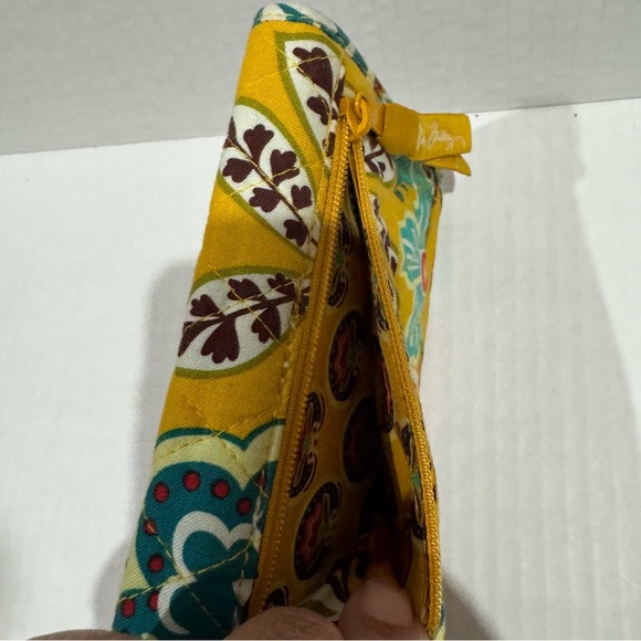 Vera Bradley Provencal Euro Wallet Yellow Multi Paisley Floral Folding Snap - Picture 8 of 11